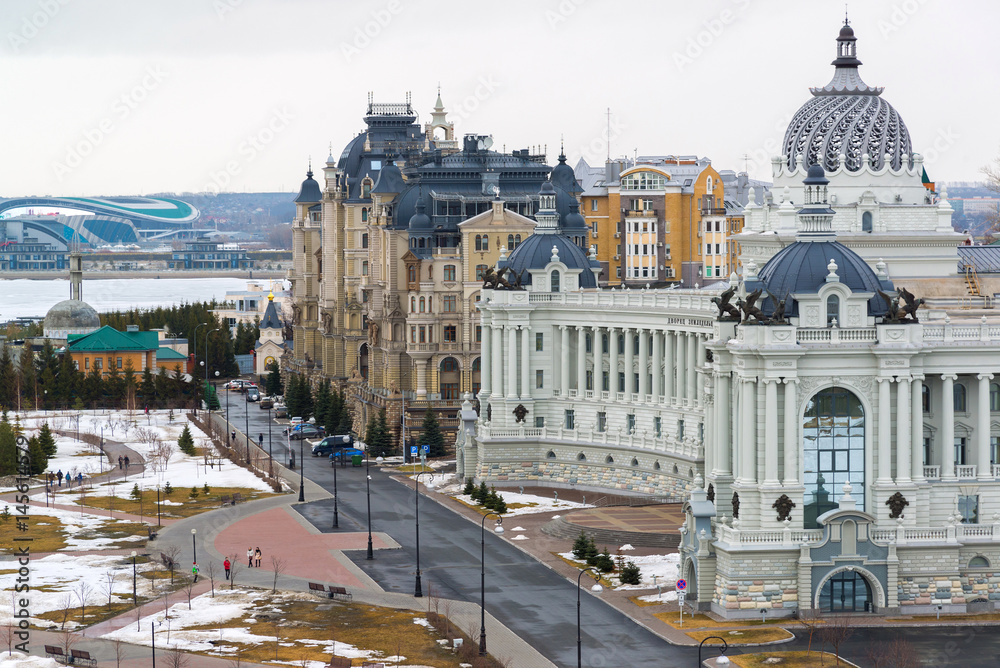 Palace of farmers and residential complex Dvortsovaya Embankment in Kazan, Russia