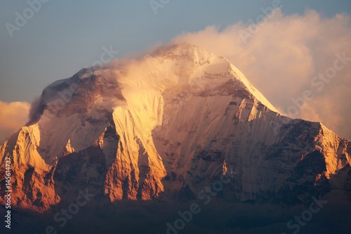 Morning panoramic view of Mount Dhaulagiri from Poon Hill