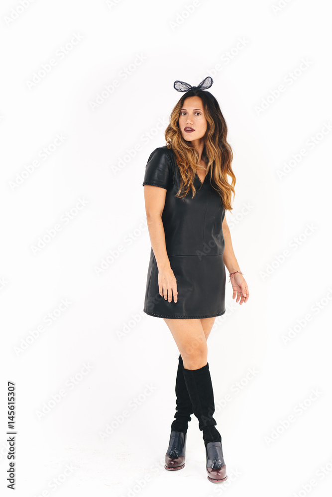 Full body portrait of young woman, isolated over white background Full body portrait of young woman, isolated over white background