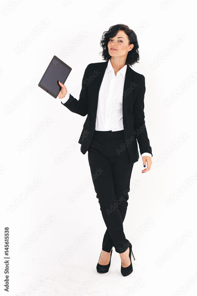 Full body portrait of young woman, isolated over white background Full body portrait of young woman, isolated over white background