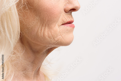 Skin of mature female person photo