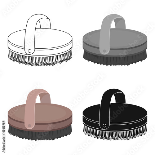 Horse body brush icon in cartoon style isolated on white background. Hippodrome and horse symbol stock vector illustration.
