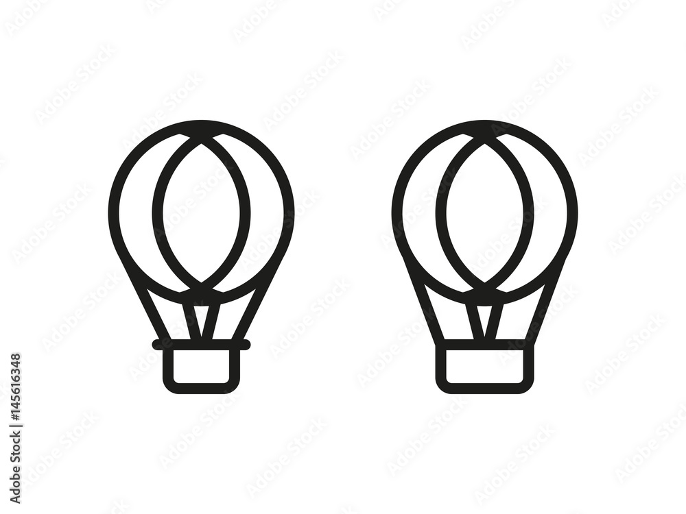Set of hot air balloon line icon. Vector Set of hot air balloon line icon. Vector