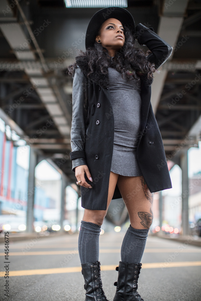 Real Person attractive, hip, young woman in Brooklyn, NYC - portrait