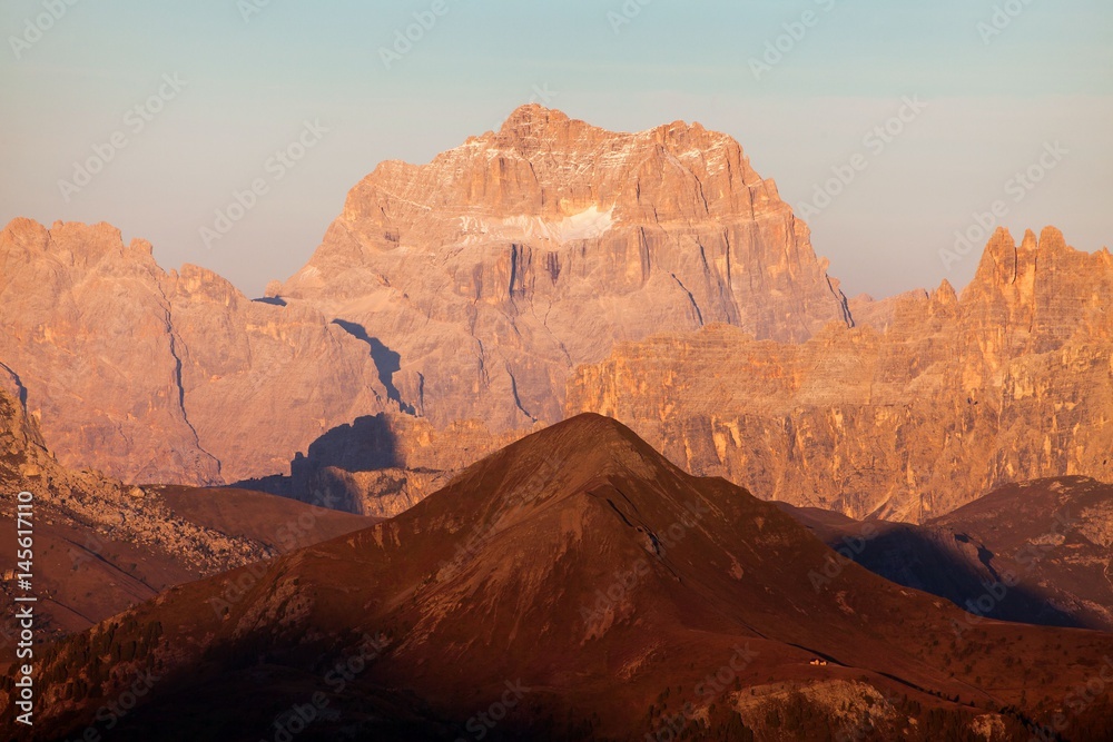 Naklejka premium Wieczór gruppo del Sorapis, Alpy, Dolomity