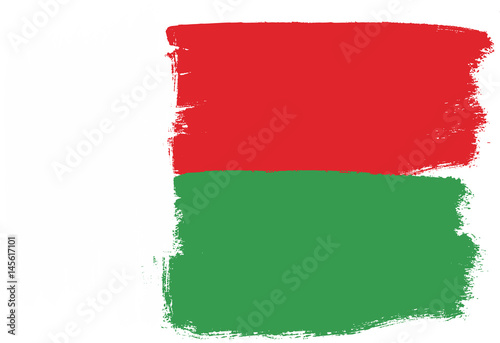 Madagascar Flag Vector Hand Painted with Rounded Brush