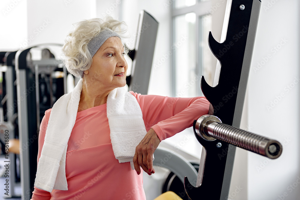 Outgoing retiree training in gym