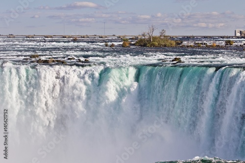 Beautiful isolated picture of amazing powerful Niagara waterfall