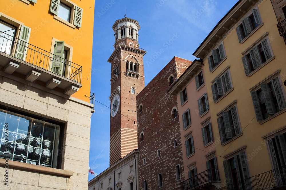 View of Torre dei Lamberti in Verona