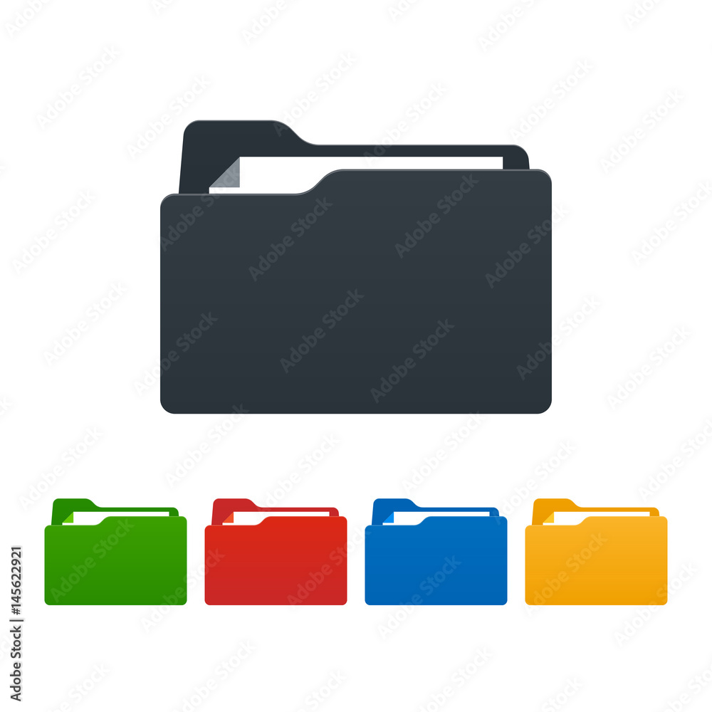 Folders with documents on white background. Isolated vector illustration. Folders with documents on white background. Isolated vector illustration.