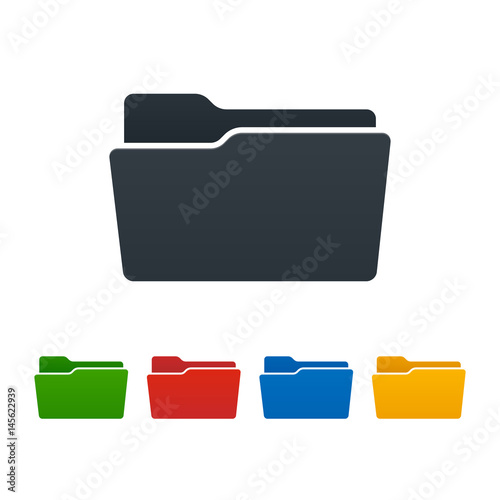 Open folders on white background. Isolated vector illustration.