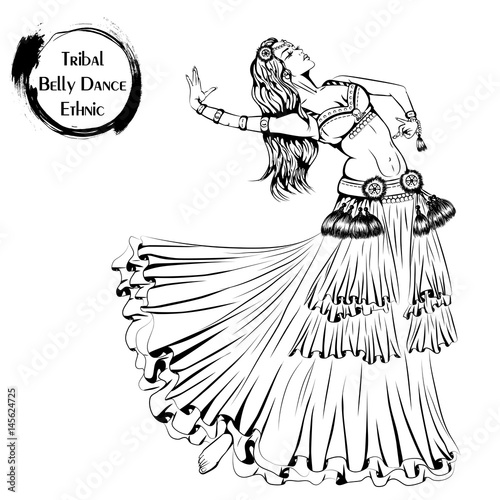 Dance line tribal belly dance