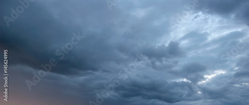 Dramatic stormy dark and light clouds before rain.