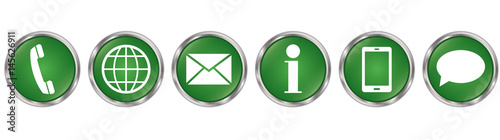 contact icons on green buttons