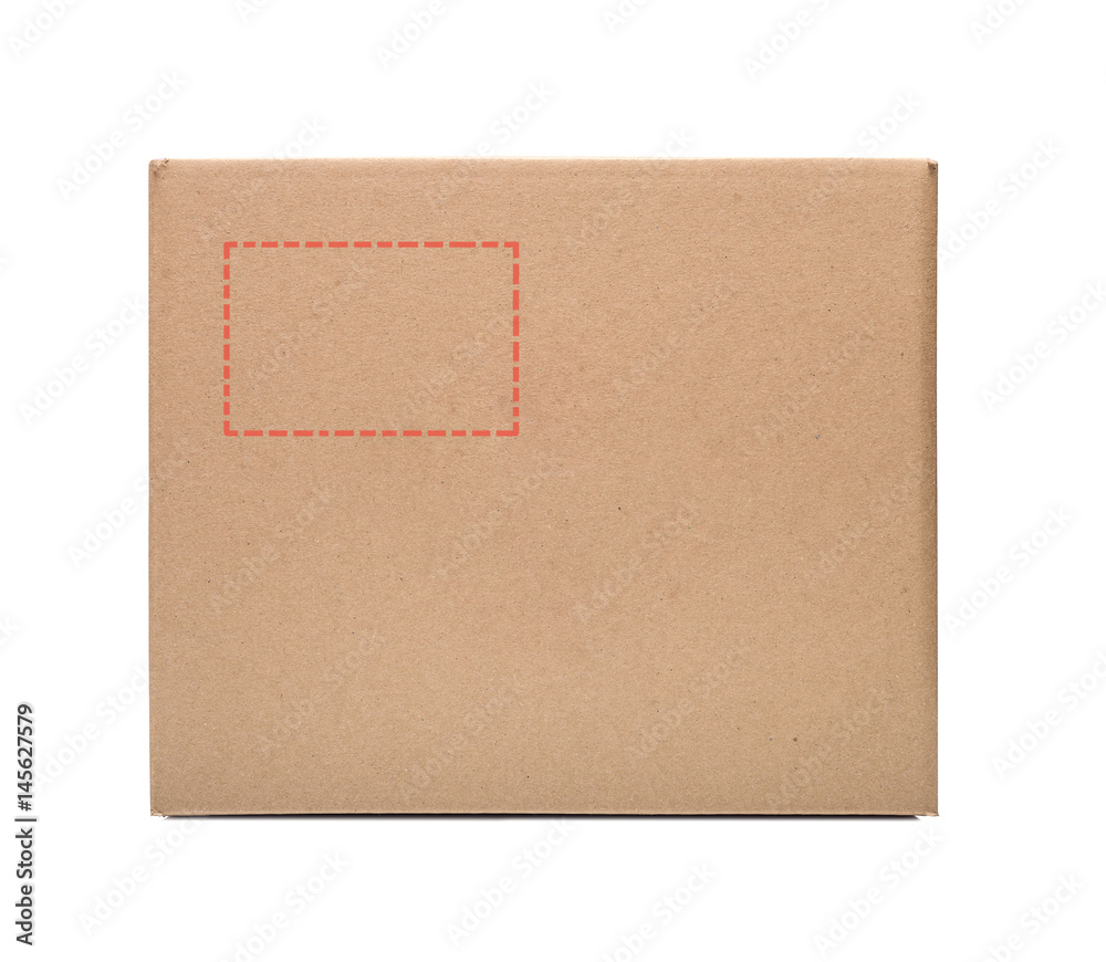 Cardboard box on white. Cardboard box on white.