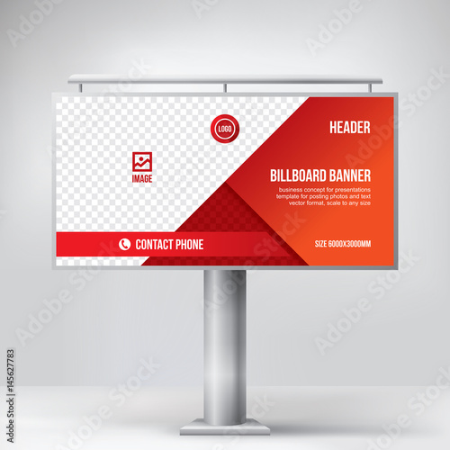 Billboard design, multipurpose banner template for posting photos and text, graphic background vector