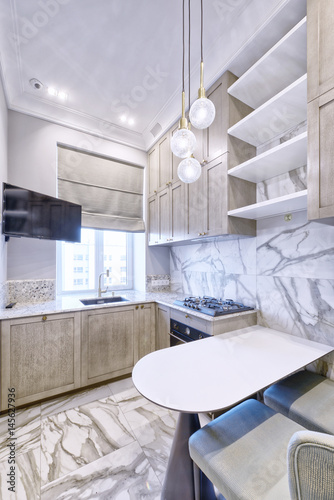 Interior design modern kitchen in the new house. © vadim70 ovthinnikov