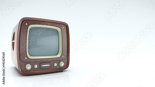 Vintage tv on white background.
