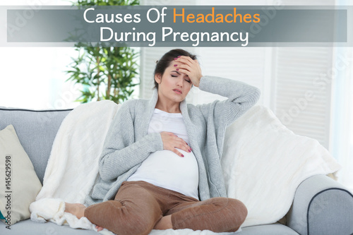 Young pregnant woman suffer...