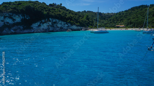 Anchoring ships near the island Antipaxos belonging to greece