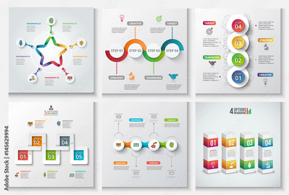 Abstract infographics number options template.