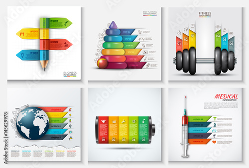 Abstract infographics number options template.