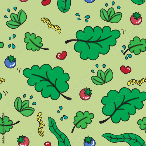 Vector seamless pattern - summer themed cartoon style