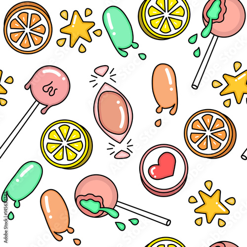 Vector seamless pattern of sweets