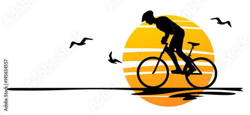 Silhouette Mountainbiker Sonne