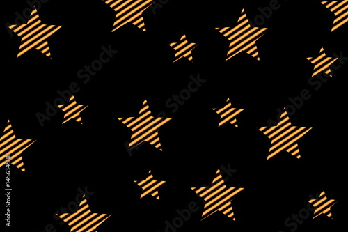 Black background with orange diagonal striped stars
