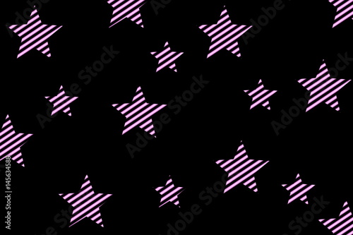 Black background with pink diagonal striped stars