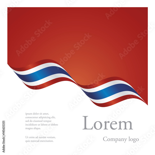 New brochure abstract design modular pattern of wavy flag ribbon of Thailand