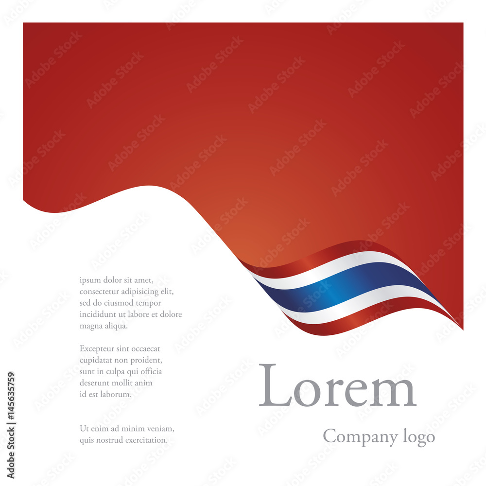 New brochure abstract design modular single pattern of wavy flag ribbon of Thailand New brochure abstract design modular single pattern of wavy flag ribbon of Thailand
