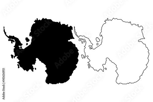 Antarctic map vector illustration 