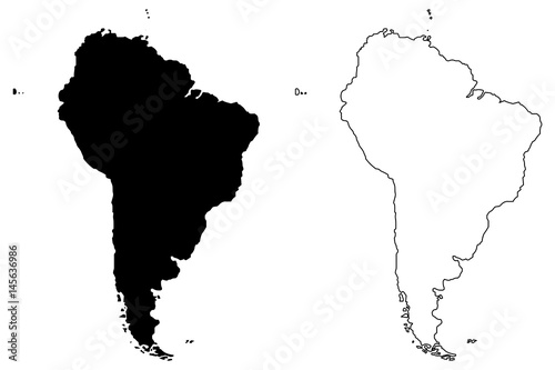 Map of South America vector illustration,
