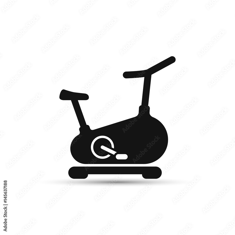 Stationary bicycle, Exercise Bike line icon, vector sign isolated on white. Stationary bicycle, Exercise Bike line icon, vector sign isolated on white.