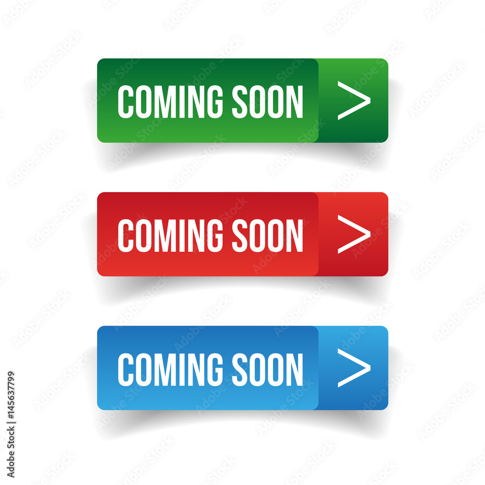 Coming soon button vector Coming soon button vector