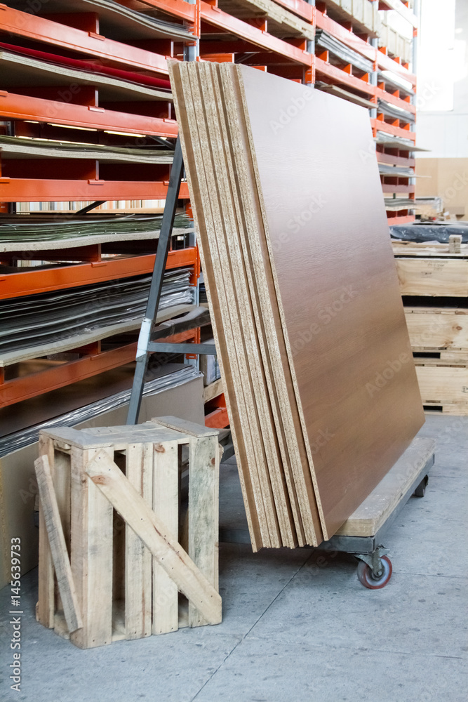 Foto de MDF, PARTICLE BOARD. Wood panels of different thicknesses and