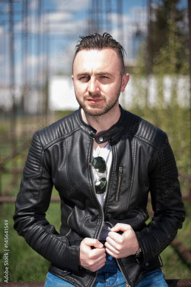 rebel in leather jacket rebel in leather jacket