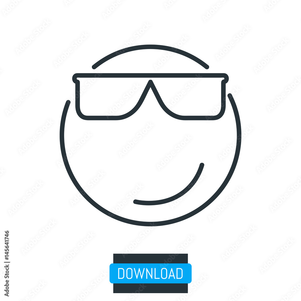 Cool emoji icon, vector