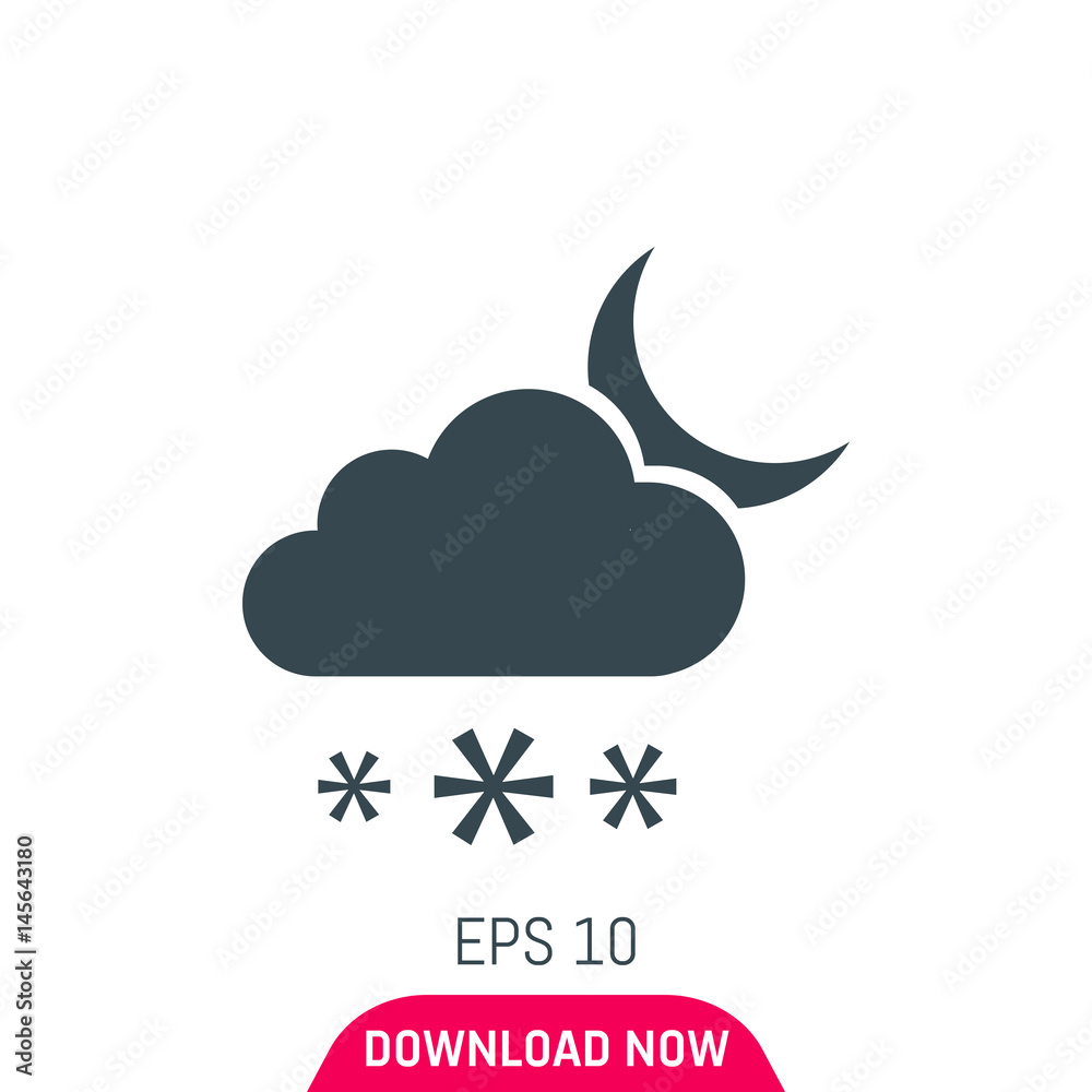 Cloud night snowing icon, vector Cloud night snowing icon, vector