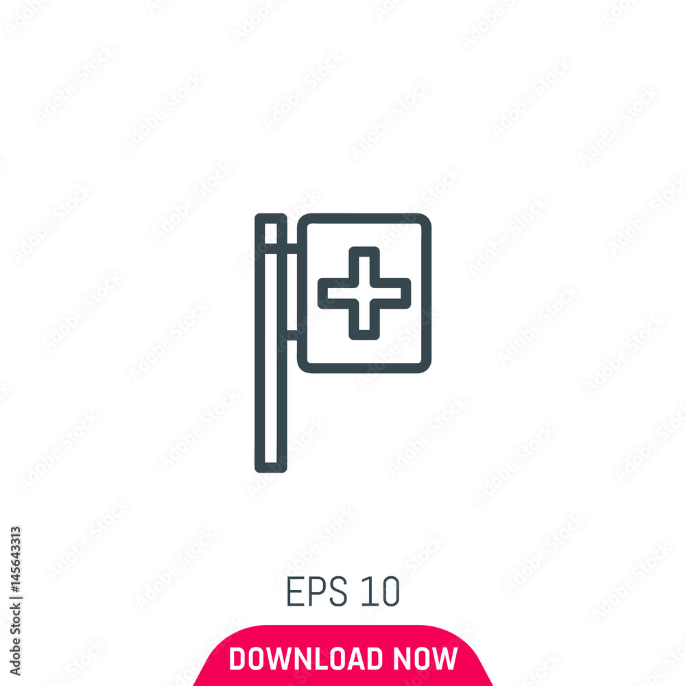 Medical sign icon, vector