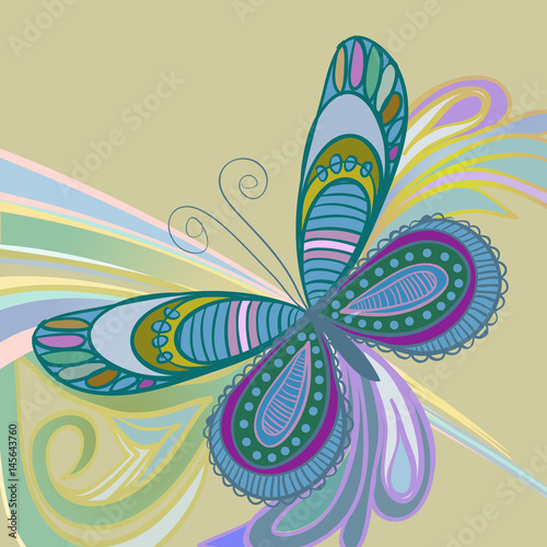 Abstract ornament floral backgrund butterfly