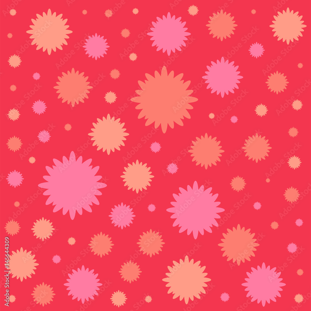 Red flowers flat icon. Colorful background Red flowers flat icon. Colorful background