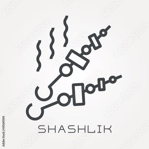 Line icon shashlik