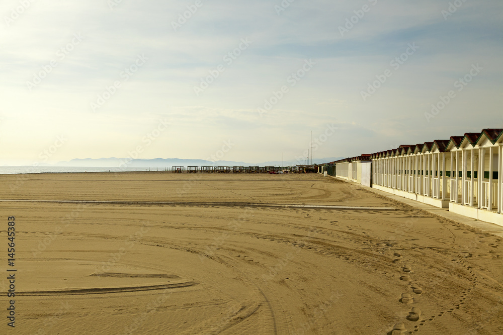 versilia beach on the sunset