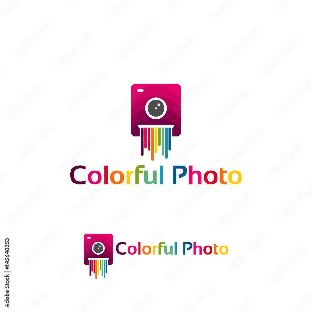 Colorful photo logo designs template