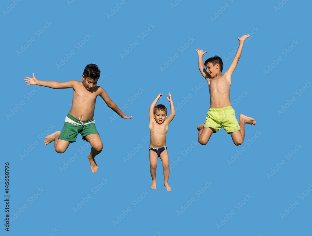 Kids jumping high