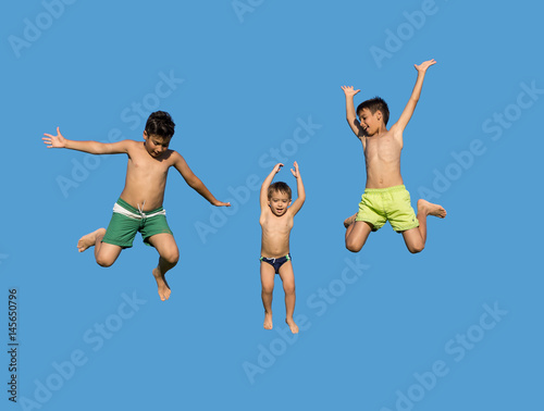 Kids jumping high