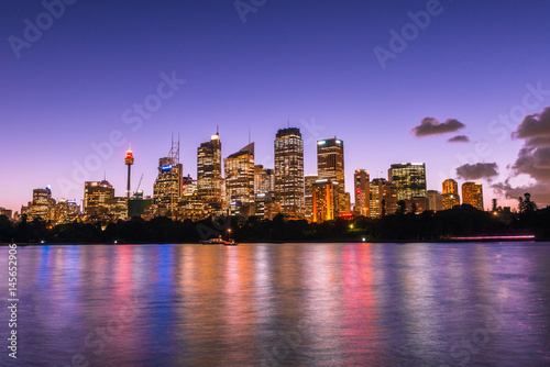 Sydney Skyline at Night Twilight Australia © superjoseph